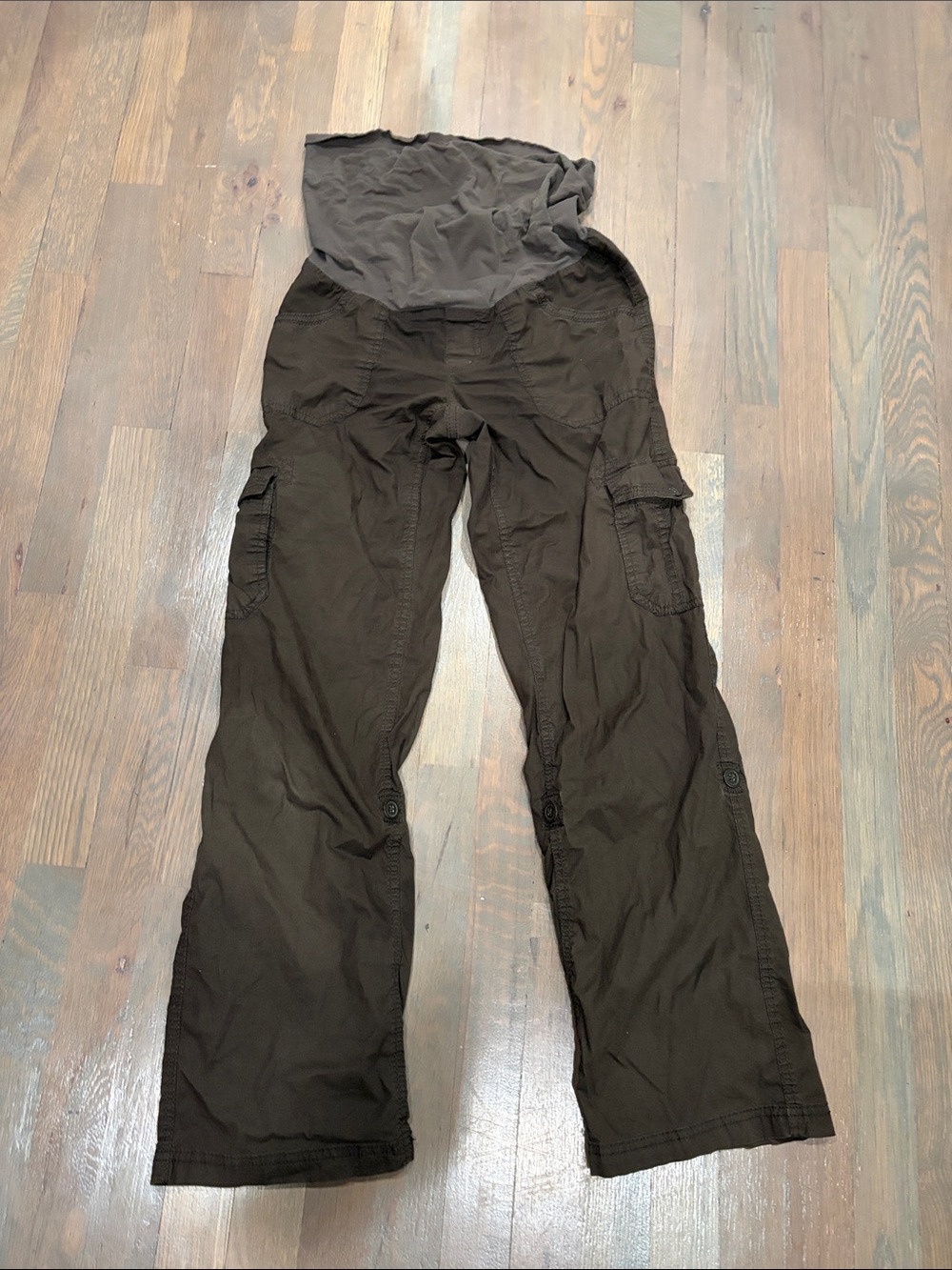 Brown Maternity Cargo Pants
